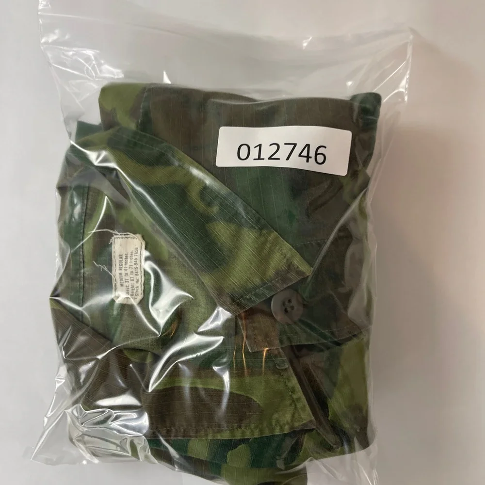 Vintage Jungle Jacket Medium Reg ERDL Camo 1970 Vietnam Slant Pocket Ripstop